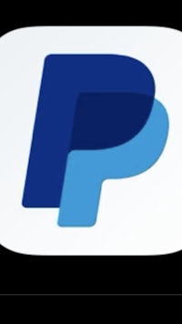 the paypal logo on a black background