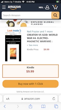 a screenshot of the amazon app showing a book on sale